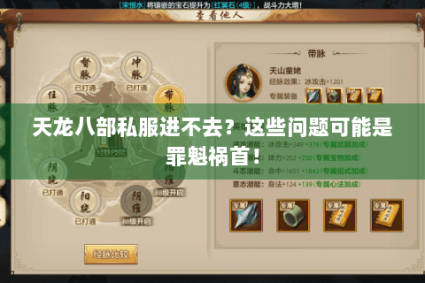 天龙八部私服进不去？这些问题可能是罪魁祸首！