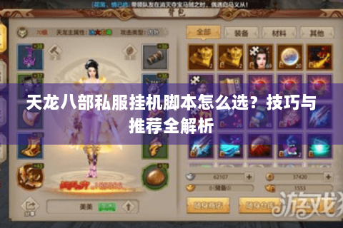 天龙八部私服挂机脚本怎么选？技巧与推荐全解析