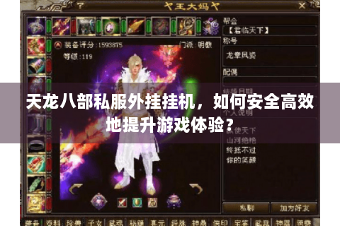 天龙八部私服外挂挂机，如何安全高效地提升游戏体验？