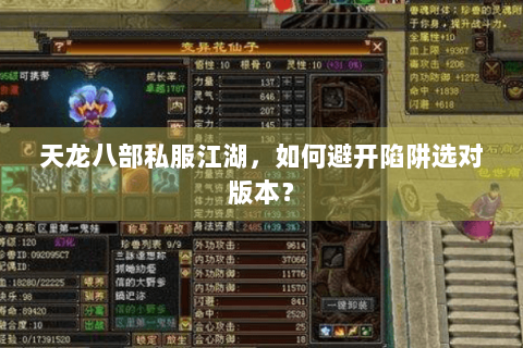 天龙八部私服江湖,如何避开陷阱选对版本? 天龙八部私服江湖,如何避开陷阱选对版本?