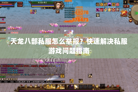 天龙八部私服怎么举报？快速解决私服游戏问题指南