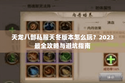 天龙八部私服天冬版本怎么玩?2023最全攻略与避坑指南 天龙八部私服天冬版本怎么玩?2023最全攻略与避坑指南