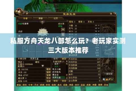 私服方舟天龙八部怎么玩?老玩家实测三大版本推荐 私服方舟天龙八部怎么玩?老玩家实测三大版本推荐