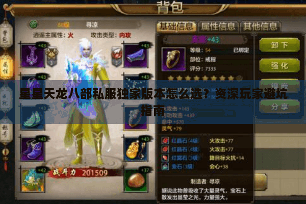 星星天龙八部私服独家版本怎么选?资深玩家避坑指南 星星天龙八部私服独家版本怎么选?资深玩家避坑指南