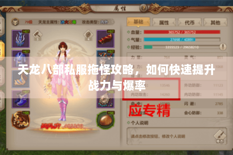 天龙八部私服拖怪攻略，如何快速提升战力与爆率