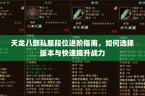 天龙八部私服段位进阶指南,如何选择版本与快速提升战力 天龙八部私服段位进阶指南,如何选择版本与快速提升战力