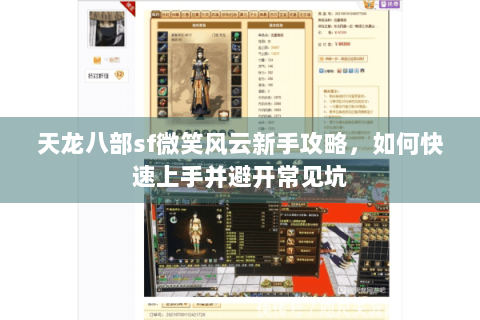 天龙八部sf微笑风云新手攻略，如何快速上手并避开常见坑