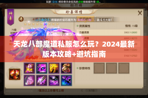 天龙八部魔道私服怎么玩？2024最新版本攻略+避坑指南
