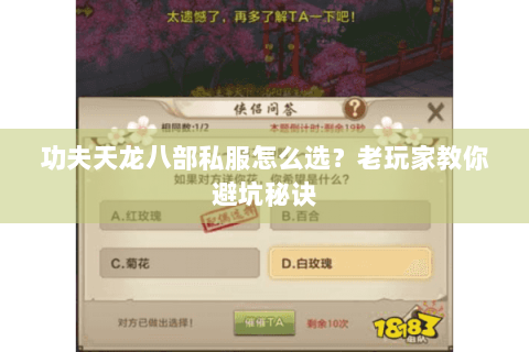 功夫天龙八部私服怎么选？老玩家教你避坑秘诀