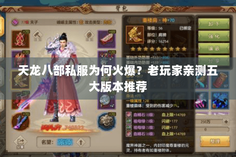 天龙八部私服为何火爆？老玩家亲测五大版本推荐