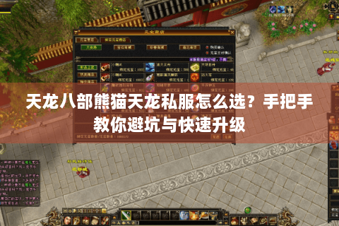 天龙八部熊猫天龙私服怎么选？手把手教你避坑与快速升级
