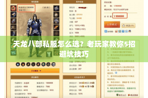 天龙八部私服怎么选?老玩家教你5招避坑技巧 天龙八部私服怎么选?老玩家教你5招避坑技巧