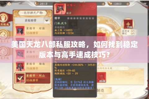 美国天龙八部私服攻略，如何找到稳定版本与高手速成技巧？