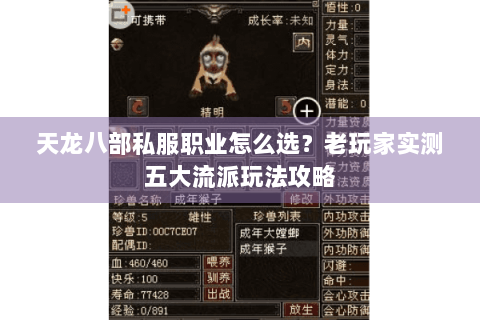 天龙八部私服职业怎么选？老玩家实测五大流派玩法攻略