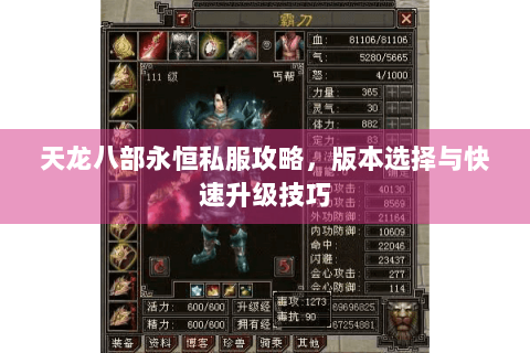 天龙八部永恒私服攻略，版本选择与快速升级技巧