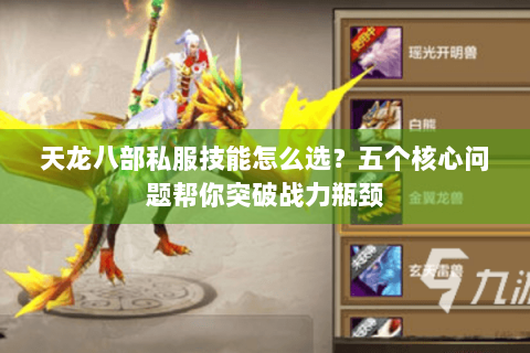 天龙八部私服技能怎么选？五个核心问题帮你突破战力瓶颈