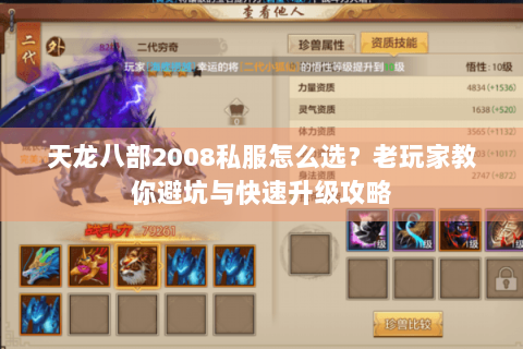 天龙八部2008私服怎么选?老玩家教你避坑与快速升级攻略 天龙八部2008私服怎么选?老玩家教你避坑与快速升级攻略