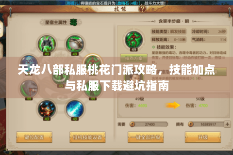 天龙八部私服桃花门派攻略，技能加点与私服下载避坑指南