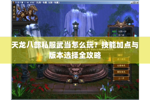 天龙八部私服武当怎么玩？技能加点与版本选择全攻略