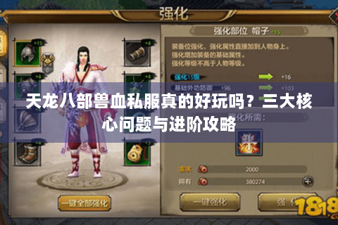 天龙八部兽血私服真的好玩吗？三大核心问题与进阶攻略