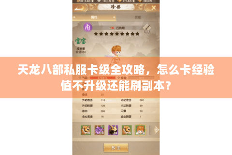 天龙八部私服卡级全攻略，怎么卡经验值不升级还能刷副本？