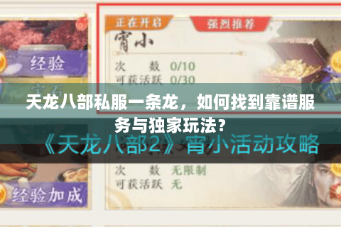 天龙八部私服一条龙，如何找到靠谱服务与独家玩法？