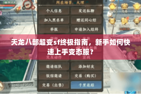 天龙八部超变sf终极指南,新手如何快速上手变态服? 天龙八部超变sf终极指南,新手如何快速上手变态服?