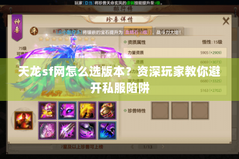 天龙sf网怎么选版本?资深玩家教你避开私服陷阱 天龙sf网怎么选版本?资深玩家教你避开私服陷阱