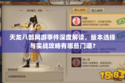 天龙八部网游事件深度解读,版本选择与实战攻略有哪些门道? 天龙八部网游事件深度解读,版本选择与实战攻略有哪些门道?