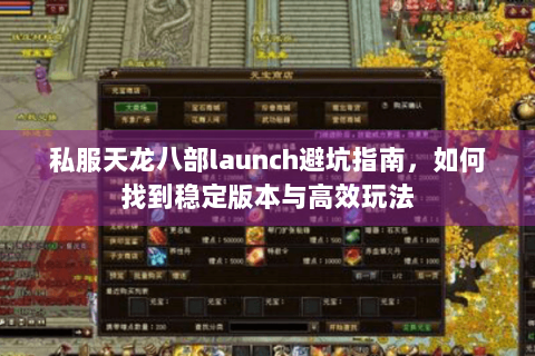 私服天龙八部launch避坑指南，如何找到稳定版本与高效玩法