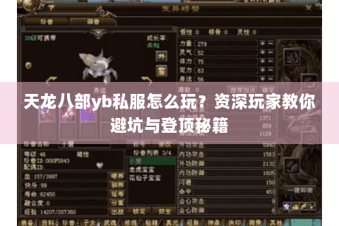 天龙八部yb私服怎么玩?资深玩家教你避坑与登顶秘籍 天龙八部yb私服怎么玩?资深玩家教你避坑与登顶秘籍