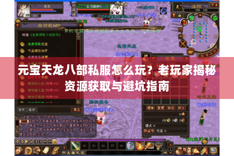 元宝天龙八部私服怎么玩？老玩家揭秘资源获取与避坑指南
