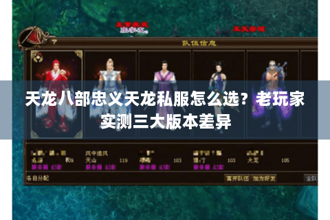 天龙八部忠义天龙私服怎么选？老玩家实测三大版本差异