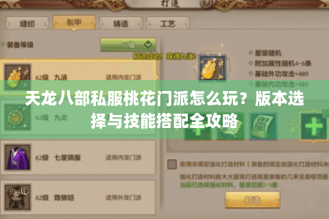 天龙八部私服桃花门派怎么玩?版本选择与技能搭配全攻略 天龙八部私服桃花门派怎么玩?版本选择与技能搭配全攻略