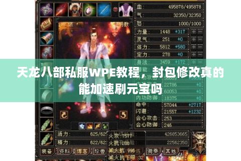 天龙八部私服WPE教程，封包修改真的能加速刷元宝吗