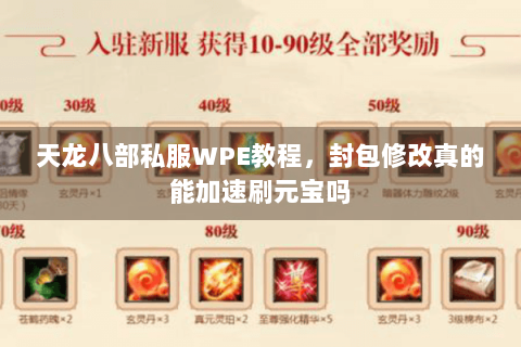 天龙八部私服WPE教程，封包修改真的能加速刷元宝吗