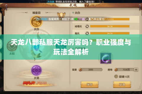 天龙八部私服天龙厉害吗？职业强度与玩法全解析
