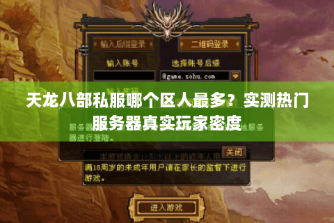 天龙八部私服哪个区人最多?实测热门服务器真实玩家密度 天龙八部私服哪个区人最多?实测热门服务器真实玩家密度