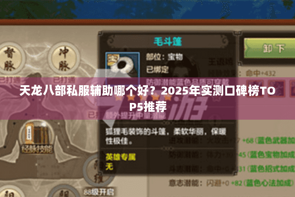 天龙八部私服辅助哪个好?2025年实测口碑榜TOP5推荐 天龙八部私服辅助哪个好?2025年实测口碑榜TOP5推荐