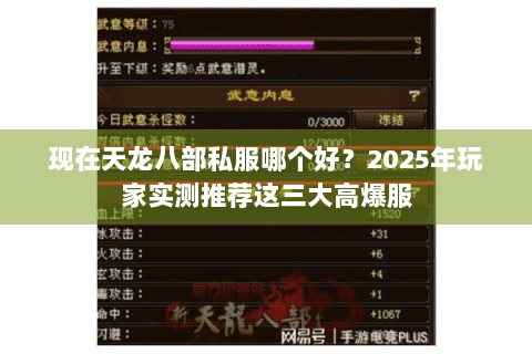 现在天龙八部私服哪个好?2025年玩家实测推荐这三大高爆服 现在天龙八部私服哪个好?2025年玩家实测推荐这三大高爆服