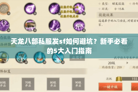 天龙八部私服发sf如何避坑？新手必看的5大入门指南
