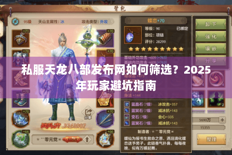私服天龙八部发布网如何筛选？2025年玩家避坑指南