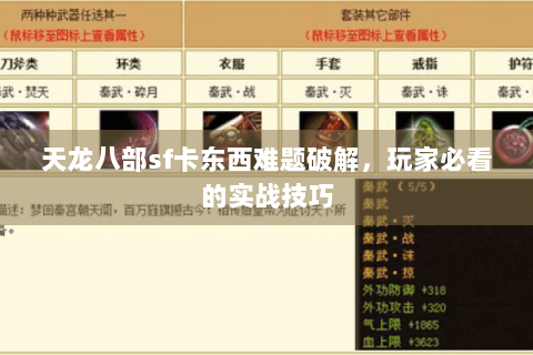 天龙八部sf卡东西难题破解,玩家必看的实战技巧 天龙八部sf卡东西难题破解,玩家必看的实战技巧