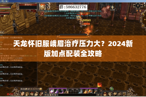 天龙怀旧服峨眉治疗压力大？2024新版加点配装全攻略