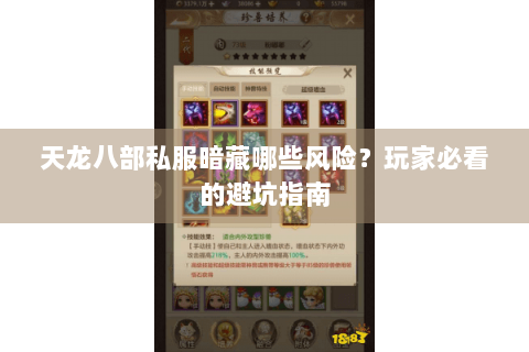 天龙八部私服暗藏哪些风险？玩家必看的避坑指南