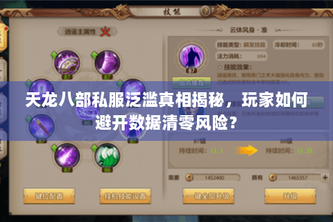 天龙八部私服泛滥真相揭秘，玩家如何避开数据清零风险？