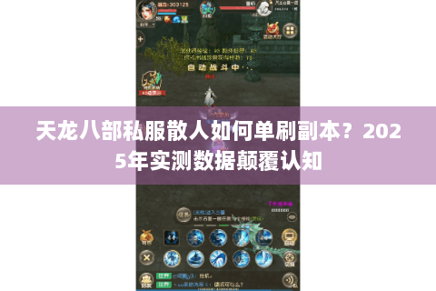 天龙八部私服散人如何单刷副本？2025年实测数据颠覆认知