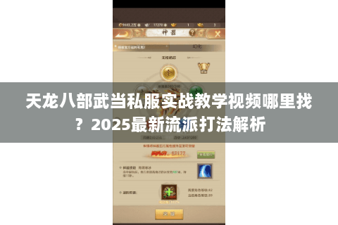 天龙八部武当私服实战教学视频哪里找?2025最新流派打法解析 天龙八部武当私服实战教学视频哪里找?2025最新流派打法解析