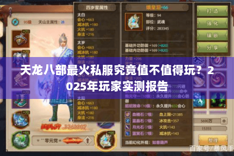 天龙八部最火私服究竟值不值得玩？2025年玩家实测报告