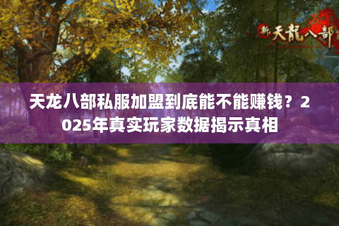 天龙八部私服加盟到底能不能赚钱？2025年真实玩家数据揭示真相